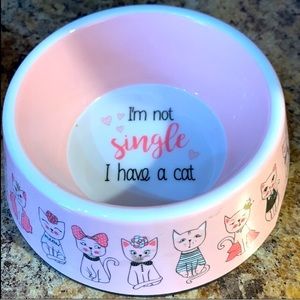Pink cat bowl